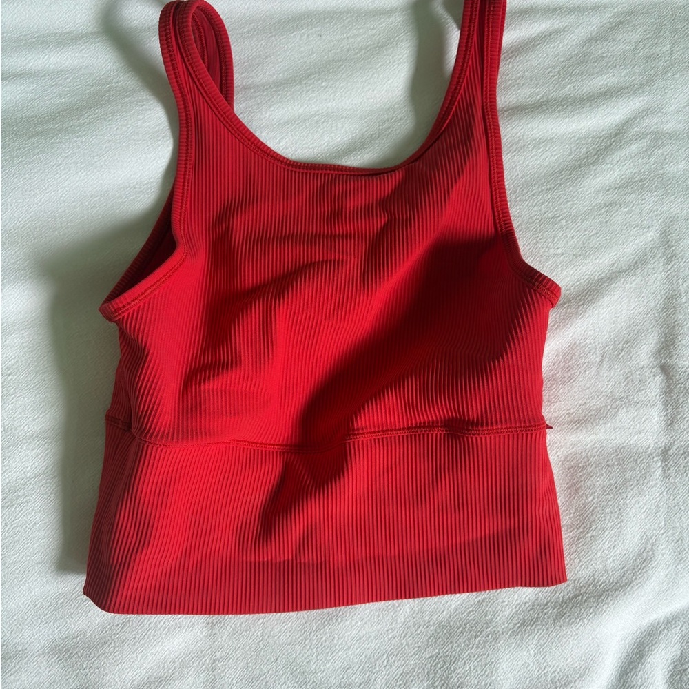 Lululemon Ribbed Red Tank Crop Top